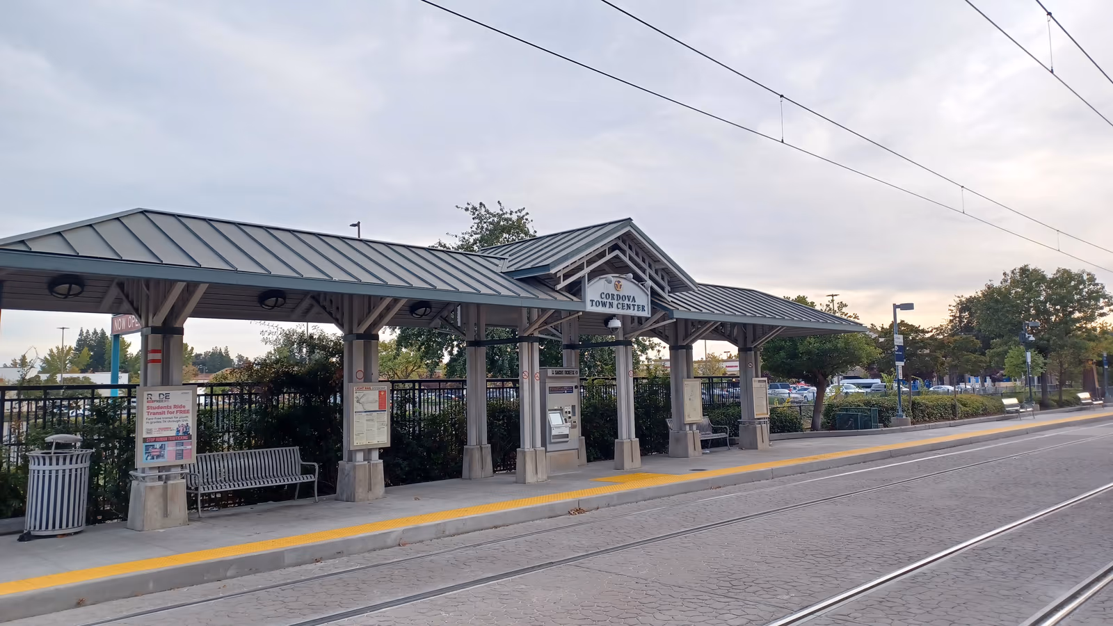 Cordova Town Center light rail station in Rancho Cordova, California